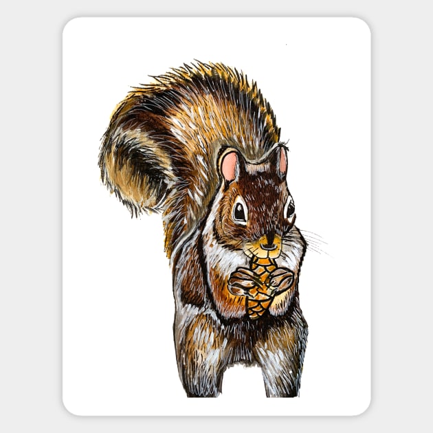Squirrel Sticker by Viviredsonja